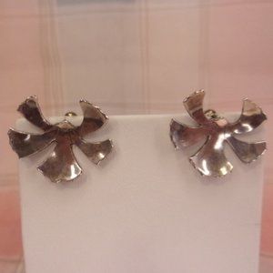 Sterling Silver Orchid Screw Back Earrings